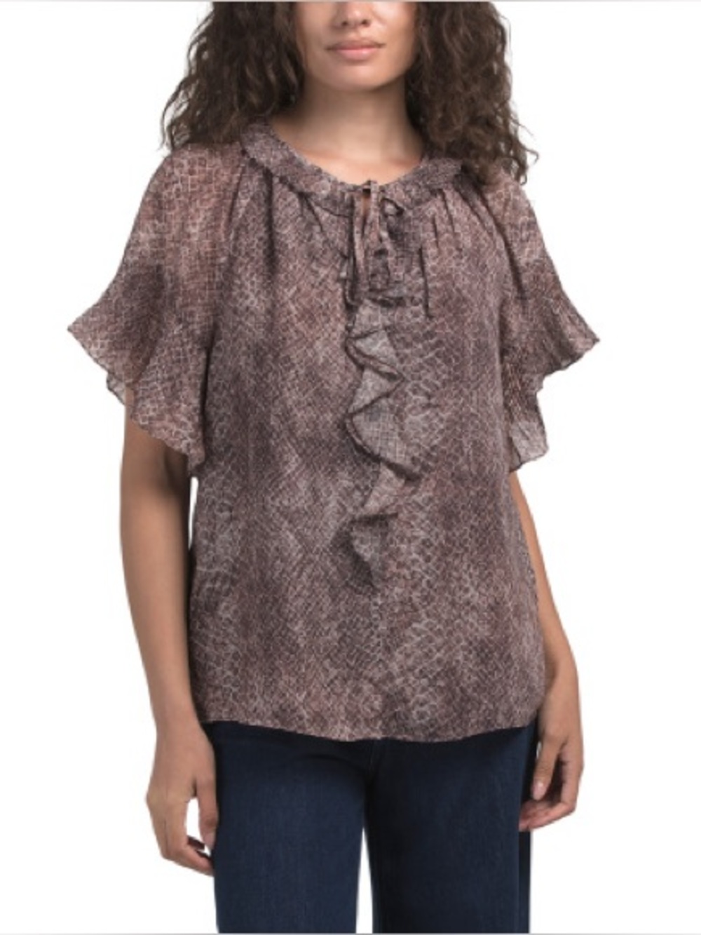 Kobi Halperin Brown Printed Tunic Top